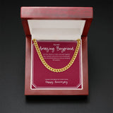 "Amazing Life Together" Amazing Boyfriend Anniversary Necklace Gift From Girlfriend Cuban Link Chain Jewelry Box