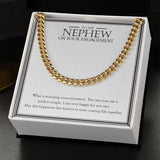 "A Perfect Couple" Nephew Engagement Necklace Gift From Aunt Uncle Cuban Link Chain Jewelry Box