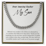 "Behind Every Student" Amazing Teacher Son Necklace Gift From Mom Dad Cuban Link Chain Jewelry Box Teachers Day Thanksgiving Birthday