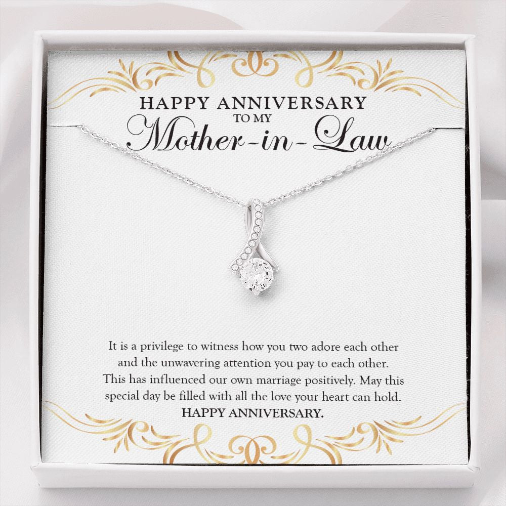 "Influencer Of Our Marriage" Mother In Law Wedding Anniversary Necklace Gift From Daughter-In-Law Son-In-Law Alluring Beauty Pendant Jewelry Box