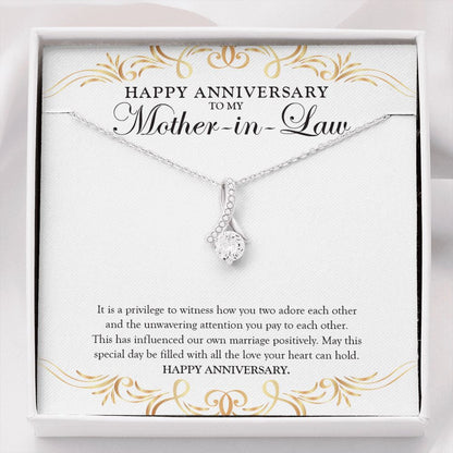 "Influencer Of Our Marriage" Mother In Law Wedding Anniversary Necklace Gift From Daughter-In-Law Son-In-Law Alluring Beauty Pendant Jewelry Box
