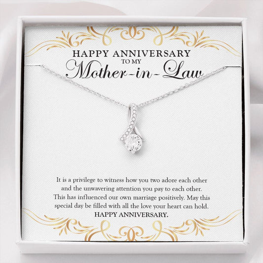 "Influencer Of Our Marriage" Mother In Law Wedding Anniversary Necklace Gift From Daughter-In-Law Son-In-Law Alluring Beauty Pendant Jewelry Box