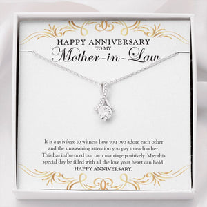 "Influencer Of Our Marriage" Mother In Law Wedding Anniversary Necklace Gift From Daughter-In-Law Son-In-Law Alluring Beauty Pendant Jewelry Box
