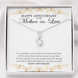 "Influencer Of Our Marriage" Mother In Law Wedding Anniversary Necklace Gift From Daughter-In-Law Son-In-Law Alluring Beauty Pendant Jewelry Box
