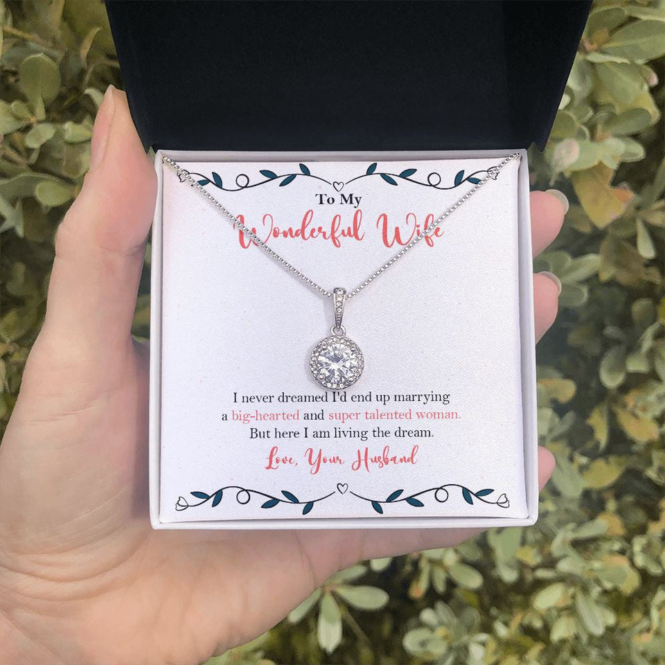 "Big hearted Woman" Wonderful Wife Necklace Gift From Husband Eternal Hope Pendant Jewelry Box Anniversary Mothers Day Birthday Christmas