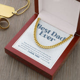 "You are the World" Best Ever Dad Necklace Gift From Daughter Son Cuban Link Chain Jewelry Box Fathers Day Birthday Christmas Valentines