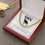 "Worked So Hard" Son Graduation Necklace Gift From Mom Dad Parents Cuban Link Chain Jewelry Box