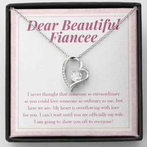 "Overflowing with Love for You" Beautiful Fiancee Necklace Gift From Fiance Future Husband Forever Love Pendant Jewelry Box Valentines Wedding Engagement Birthday