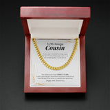"Raise A Glass" Amazing Cousin 30th Wedding Anniversary Necklace Gift Cuban Link Chain Jewelry Box