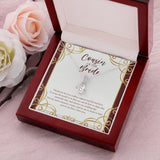 "Endless Support" Cousin of the Bride Wedding Necklace Gift Alluring Beauty Pendant Jewelry Box