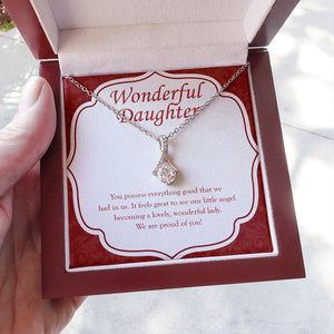 "You Possess Everything Good" Wonderful Daughter Necklace Gift From Mom Dad Alluring Beauty Pendant Jewelry Box Birthday Graduation Christmas New Year