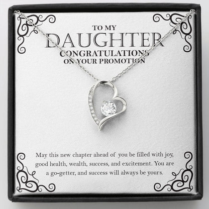 "New Chapter Ahead Of You" Daughter Promotion Necklace Gift From Mom Dad Forever Love Pendant Jewelry Box