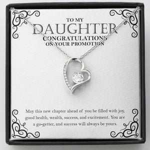 "New Chapter Ahead Of You" Daughter Promotion Necklace Gift From Mom Dad Forever Love Pendant Jewelry Box