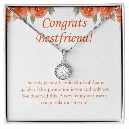 "Happy And Warm" Bestfriend Job Promotion Necklace Gift From Bestie BFF Eternal Hope Pendant Jewelry Box