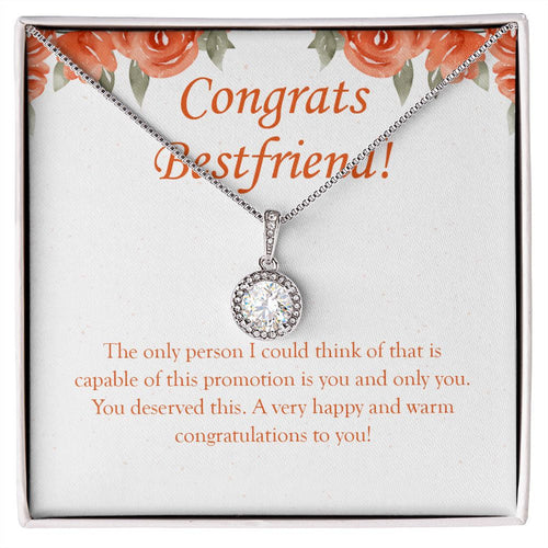 "Happy And Warm" Bestfriend Job Promotion Necklace Gift From Bestie BFF Eternal Hope Pendant Jewelry Box