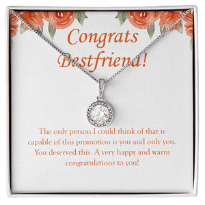 "Happy And Warm" Bestfriend Job Promotion Necklace Gift From Bestie BFF Eternal Hope Pendant Jewelry Box