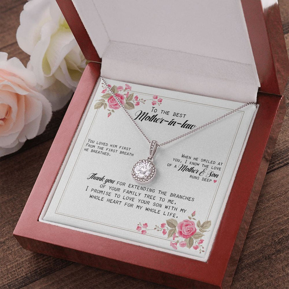 "You Loved Him First" Mother In Law Necklace Gift From Daughter-In-Law Son-In-Law Eternal Hope Pendant Jewelry Box Birthday Wedding Anniversary Christmas