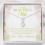 "Can't live without you" Beautiful Wife Necklace Gift From Husband Alluring Beauty Pendant Jewelry Box Mothers Day Birthday Christmas Valentines