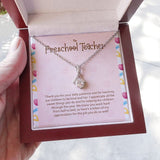 "Teaching Our Children" Preschool Teacher Necklace Gift From Student Teacher Alluring Beauty Pendant Jewelry Box Teachers Day Graduation Christmas