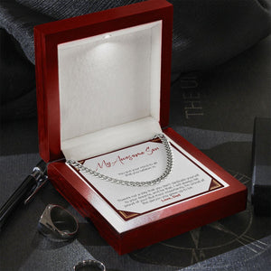 "Dedicating Yourself To Your Dream" Awesome Son Necklace Gift From Dad Cuban Link Chain Jewelry Box Birthday Graduation Christmas New Year