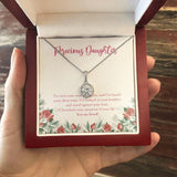 "Cherish Every Moment" Precious Daughter Necklace Gift From Mom Dad Eternal Hope Pendant Jewelry Box Christmas Birthday Thanksgiving New Year