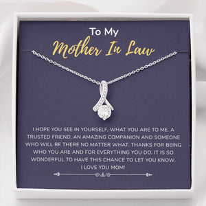 "Amazing Companion" Mother In Law Necklace Gift From Daughter-in-law Son-in-law Alluring Beauty Pendant Jewelry Box Birthday Wedding Anniversary Thanksgiving