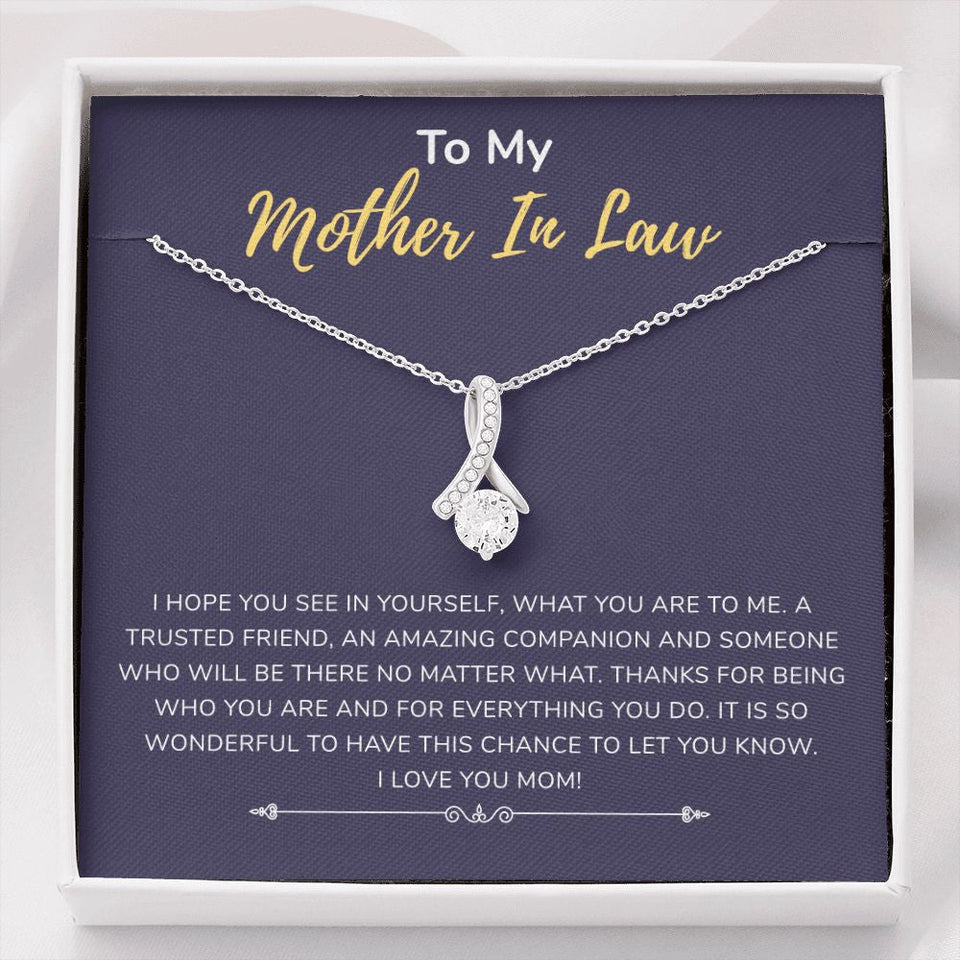 "Amazing Companion" Mother In Law Necklace Gift From Daughter-in-law Son-in-law Alluring Beauty Pendant Jewelry Box Birthday Wedding Anniversary Thanksgiving