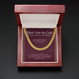 "Very Special Man" Son In Law Wedding Anniversary Necklace Gift From Mother-In-Law Father-In-Law Cuban Link Chain Jewelry Box