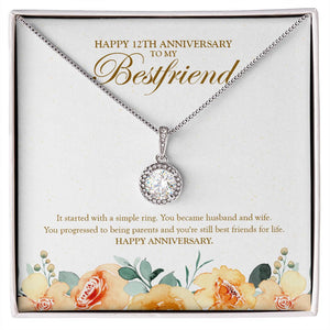 "A Simple Ring" Bestfriend 12th Wedding Anniversary Necklace Gift From Bestie BFF Soul Sister Eternal Hope Pendant Jewelry Box