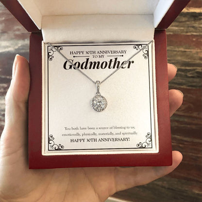 "Source Of Blessing To Us" Godmother 30th Wedding Anniversary Necklace Gift From Goddaughter Godson Eternal Hope Pendant Jewelry Box