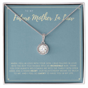 "Lucky To Have You" Future Mother-In-Law Law Necklace Gift From Daughter-in-law Son-in-law Eternal Hope Pendant Jewelry Box Birthday Wedding Christmas Thanksgiving