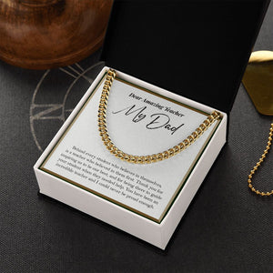 "Behind Every Student" Amazing Teacher Dad Necklace Gift From Daughter Son Cuban Link Chain Jewelry Box Teachers Day Thanksgiving Birthday
