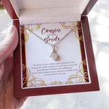 "Endless Support" Cousin of the Bride Wedding Necklace Gift Alluring Beauty Pendant Jewelry Box