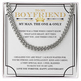 "The One And Only" Boyfriend Anniversary Necklace Gift From Girlfriend Cuban Link Chain Jewelry Box