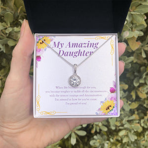 "You Became Tougher" Amazing Daughter Necklace Gift From Mom Dad Eternal Hope Pendant Jewelry Box Birthday Graduation Christmas New Year