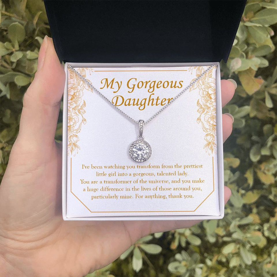 "Transformer Of The Universe" Gorgeous Daughter Necklace Gift From Mom Dad Eternal Hope Pendant Jewelry Box Birthday Graduation Christmas Wedding