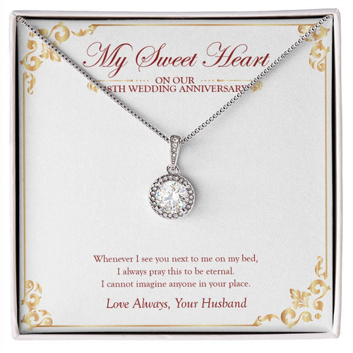 "Whenever I See You" Sweetheart Wife 18th Wedding Anniversary Necklace Gift From Husband Eternal Hope Pendant Jewelry Box
