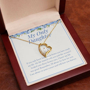 "My Life Started With You" Only Daughter Necklace Gift From Mom Dad Forever Love Pendant Jewelry Box Christmas Thanksgiving Valentines New Year