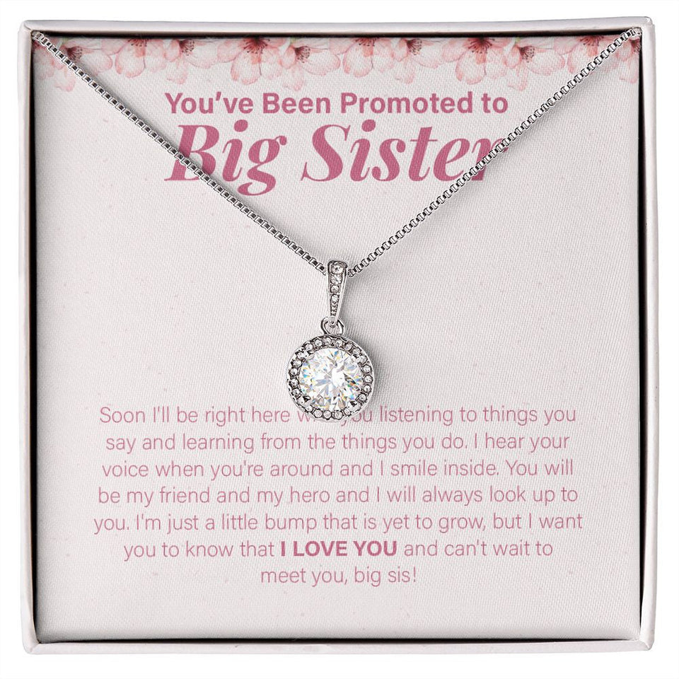 "My Friend And Hero" Promoted To Big Sister Necklace Gift From Future Sibling Eternal Hope Pendant Jewelry Box Baby Shower Gender Reveal