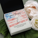 "You Make Our Lives Better" Veteran Daughter Necklace Gift From Mom Dad Alluring Beauty Pendant Jewelry Box Deployment Veterans Day Thanksgiving