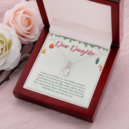 "Bright and More Radiant" Granddaughter Christmas Necklace Gift From Grandma Grandpa Alluring Beauty Pendant Jewelry Box