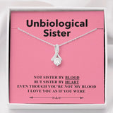 "Sister By Heart" Unbiological Sister Necklace Gift From Bestie Bestfriend Soul-Sister Alluring Beauty Pendant Jewelry Box Birthday Graduation Christmas Thanksgiving