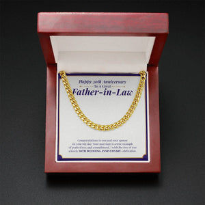 "Example Of Perfect Love" Great Father In Law 30th Wedding Anniversary Necklace Gift From Daughter-In-Law Son-In-Law Cuban Link Chain Jewelry Box