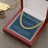 "You Are The Best" Father In Law Necklace Gift From Son-In-Law Daughter-In-Law Cuban Link Chain Jewelry Box Birthday Christmas Thanksgiving New Year