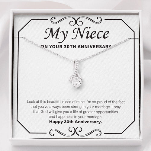"Strong In Marriage" Niece 30th Wedding Anniversary Necklace Gift From Aunt Uncle Alluring Beauty Pendant Jewelry Box