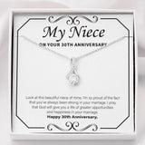 "Strong In Marriage" Niece 30th Wedding Anniversary Necklace Gift From Aunt Uncle Alluring Beauty Pendant Jewelry Box