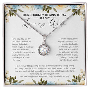 "Our Love Has Given Us Wings" Loving Wife Wedding Day Necklace Gift From Husband Groom Eternal Hope Pendant Jewelry Box