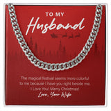 "Colorful Magical Festival" Husband Christmas Necklace Gift From Wife Cuban Link Chain Jewelry Box