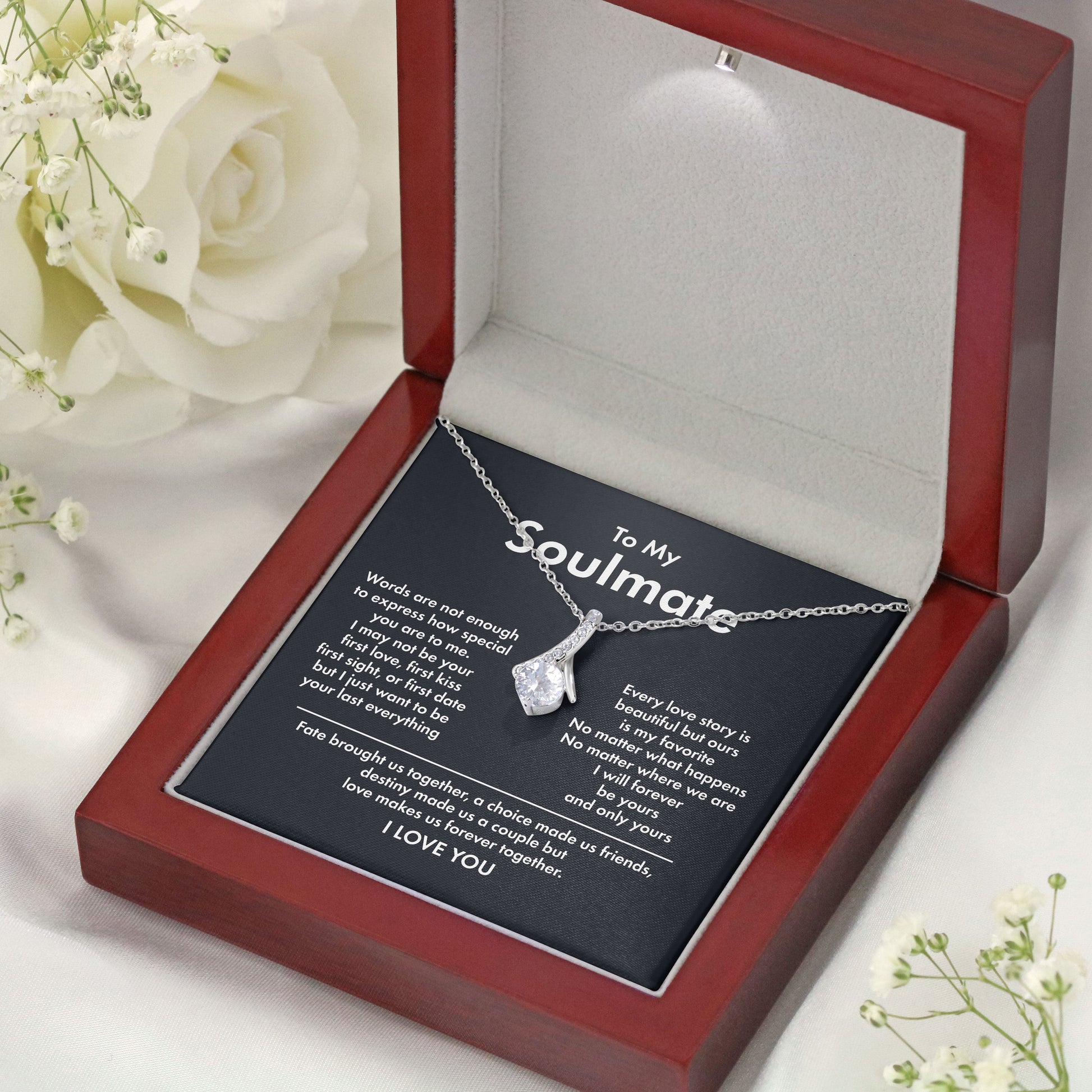 Necklace for My Soulmate - To My Soulmate I will forever be yours and only yours Alluring Beauty Necklace XL051E