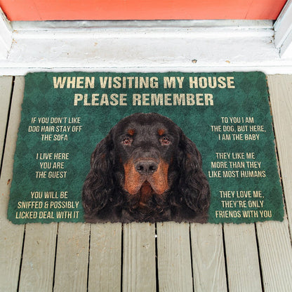 3D Please Remember Gordon Setter Dogs House Rules Doormat